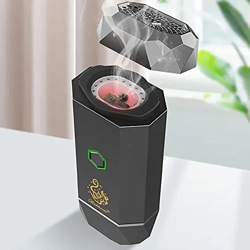 عود سوز برقی ماشین جدید LOOX دوخور USB قابل شارژ پخش کننده عطر باخور چوب (مشکی)