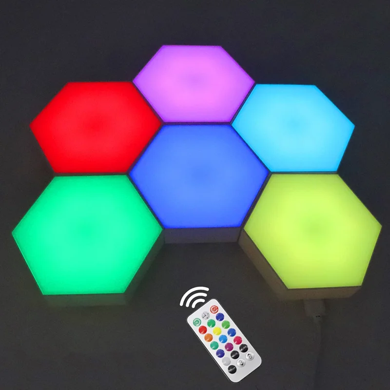 پنل روشنایی پنج ضلعی 6 تکه Colorful Quantum LED Light Touch