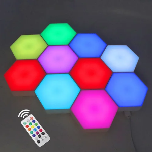 پنل روشنایی پنج ضلعی 10 تکه Colorful Quantum LED Light Touch